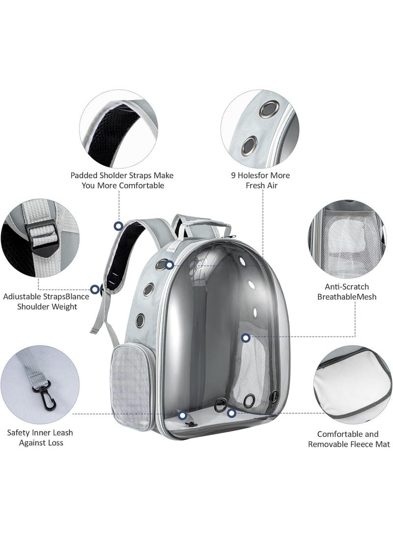 Transparent Bubble Cat Backpack Carrier, Space Capsule Design with Hard Dome, Breathable Mesh and Padded Straps, Hands-Free Pet Travel Backpack - Image 3